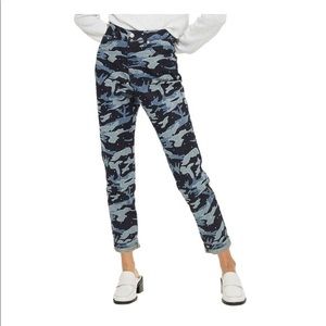 Blue Camo with Rhinestone Mom Jeans